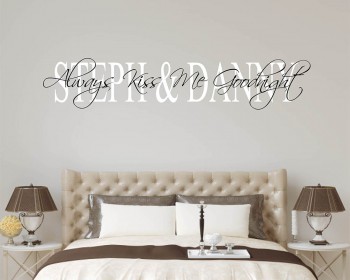 Always Kiss Me Goodnight Personalized Name Decal